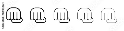 punch fist hand icon simple illustration logo art