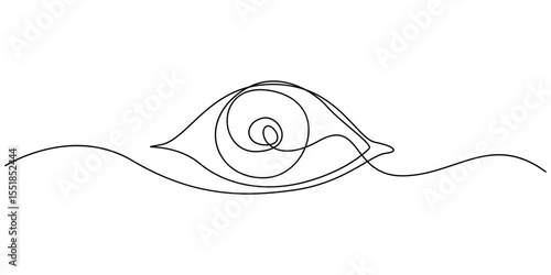 human eye anatomy showing sclera continuous one line drawing, Human eye anatomy, computer artwork, Human eye anatomy, computer artwork.