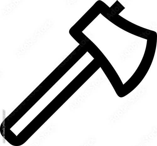 axe vector outline icon on white or transparent background. Military Solid Editable Icon