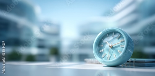 A well-structured workspace, such as an office desk with a calendar and an alarm clock, is crucial for maintaining organization and keeping track of time