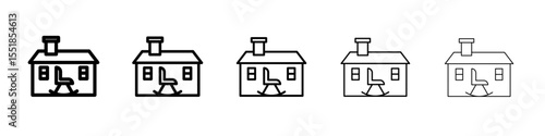 Retirement home icon simple illustration logo art