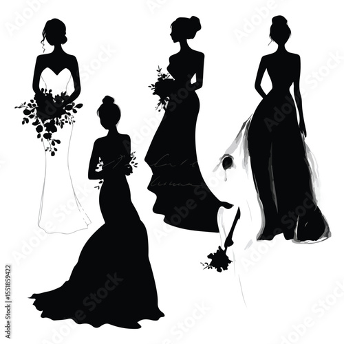 bride and groom silhouettes