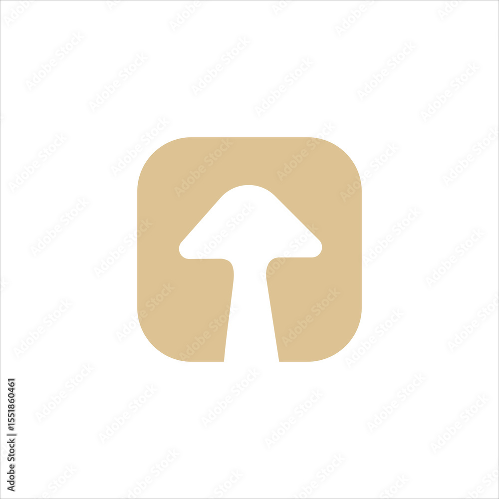 Simple Mushroom Icon Square Design. Modern Mushroom Rectangle Icon Vector Simple Mushroom Icon Square Design. Modern Mushroom Rectangle Icon Vector