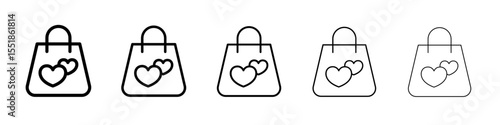 Shopping bag with heart icon simple illustration logo art