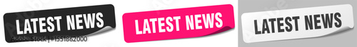 latest news sticker. latest news sticker set on white background