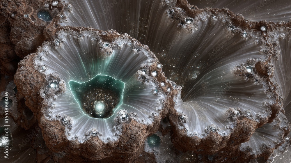 Obraz premium Complex natural designs of linked elements in rich soil-inspired hues