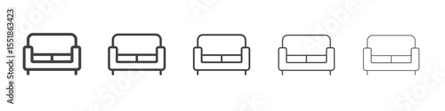 Sofa furniture icon simple illustration logo art