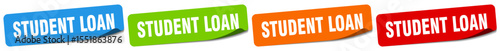student loan sticker. student loan sticker set on white background