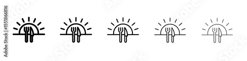 Sunrise Breakfast Icon simple illustration logo art