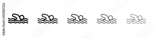 Swimming icon simple illustration logo art