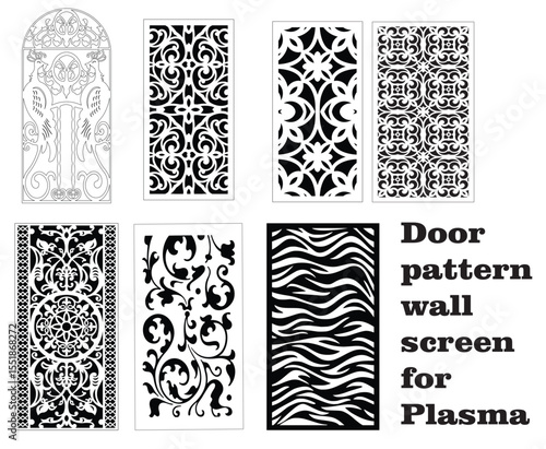 seamless pattern Laser cutting cnc Decorative screen grill ,door jali designs