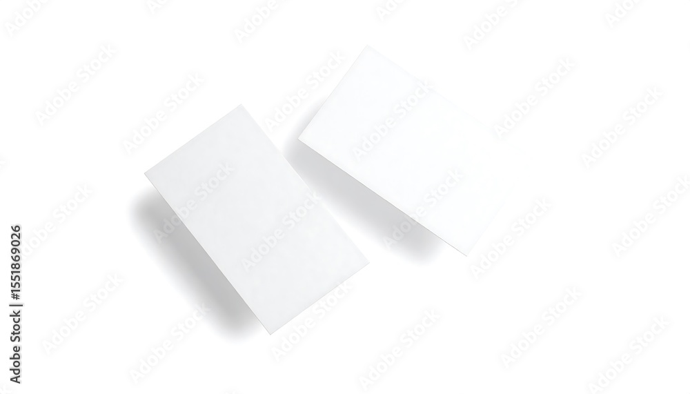 White business cards mockup on white. White business cards mockup on white.