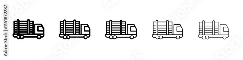Timber truck icon simple illustration logo art