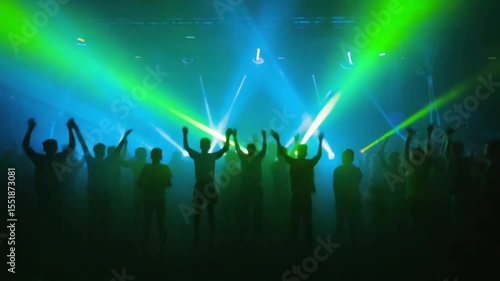 Wallpaper Mural Energetic crowd dancing at concert with vibrant laser lights and atmosphere. Torontodigital.ca