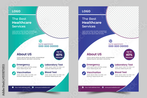 Corporate healthcare and medical cove a4 flyer design template for print,Healthcare medical flyer design template.
