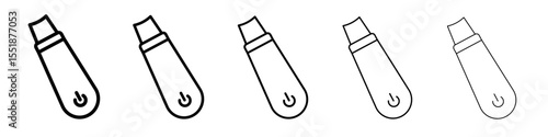 Ultrasonic face skin scrubber icon simple illustration logo art