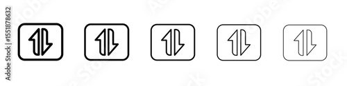 Up and down arrows icon simple illustration logo art