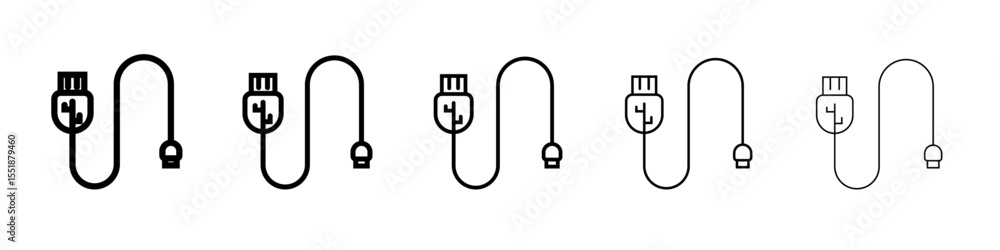 USB cable icon simple illustration logo art USB cable icon simple illustration logo art