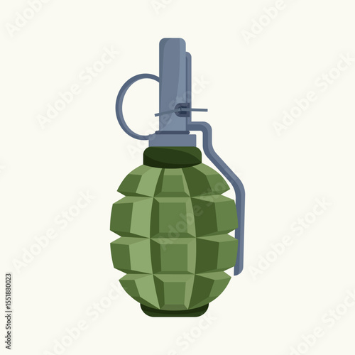 Green Hand Grenade Military Weapon Explosive Device Illustration