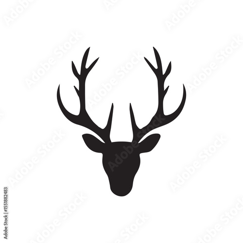 Deer vector silhouette,black color isolated on white background.Vector illustration