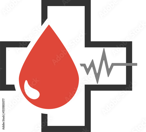 Blood donation logo design, blood donation vector illustration