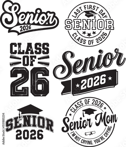 Senior 2026 Svg Bundle, Senior 2026 Shirt Svg,Class of 2026 Svg,Senior Coquette Bow svg,Graduation 2026 SVG, Senior Mom Svg, high school svg