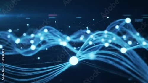 Abstract Neural Network in Motion – Futuristic AI Data Visualization