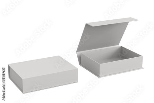 white gift box on white background. Isolated 3D illustration