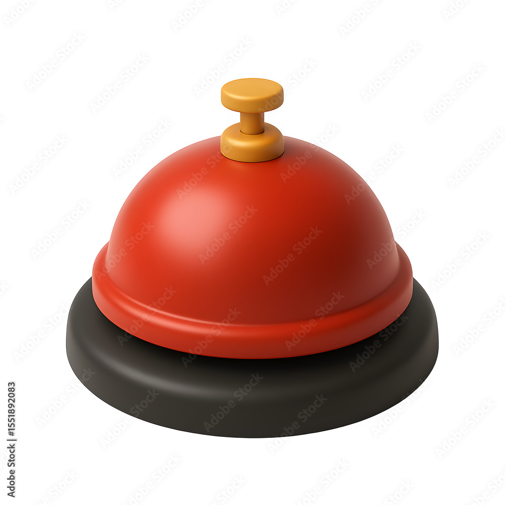 Fototapeta premium Service bell isolated on white background for hotel or reception assistance