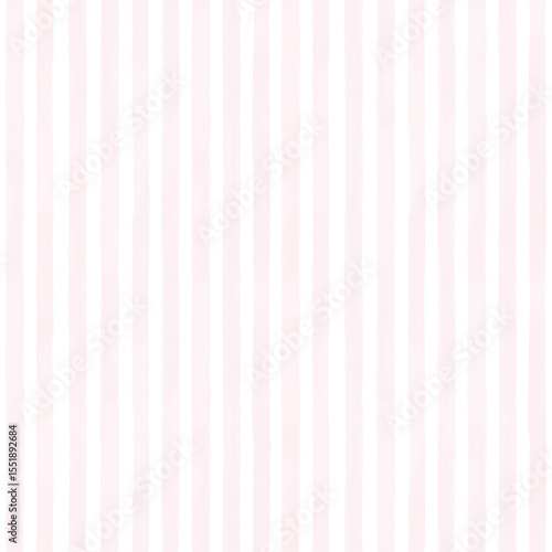 Rose pink watercolor stripe seamless pattern in vertical layout