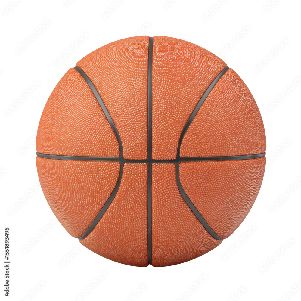 Fototapeta premium Realistic basketball ball on a white background for sports and athletic concepts, training, and competition imagery Transparent background or PNG