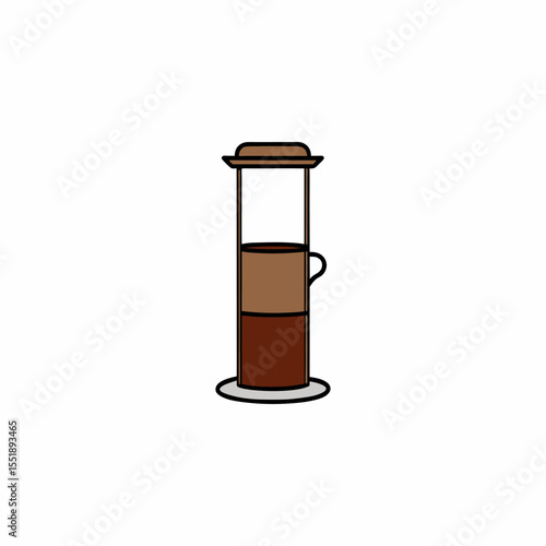Aeropress Coffee Maker Vector Illustration for Specialty Brewing and Barista Tools