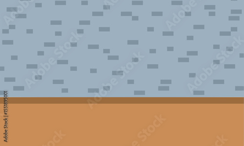 Concrete Texture Wall Background with Brown Base Trim