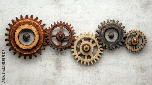 Interlocking gears on a wall