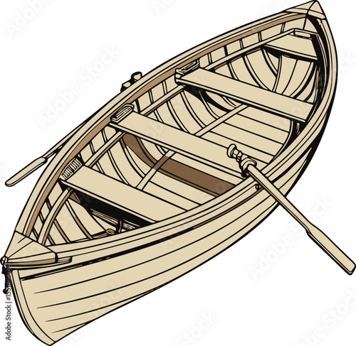 wooden boat isolated on white