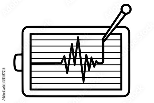 Vector Illustration of Seismograph Reading Earthquake Waves