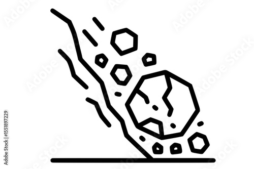 Vector Illustration of a Landslide Event