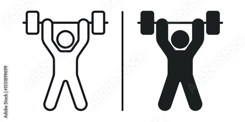 Iconic Weightlifting: A dynamic visual representation of weightlifting, a symbol of strength, fitness, and the relentless pursuit of personal bests. Representing two version of sport exercise.