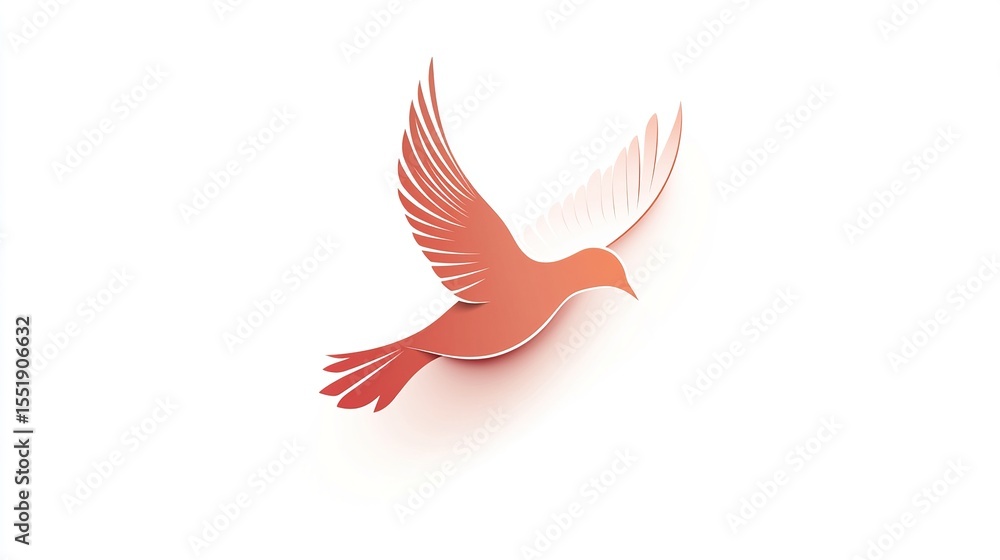 Fototapeta premium Bird in flight pose vector logo design with white background.