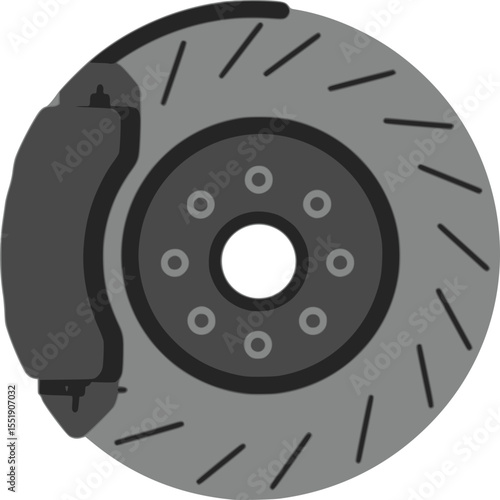 Illustration of a car disc brake system