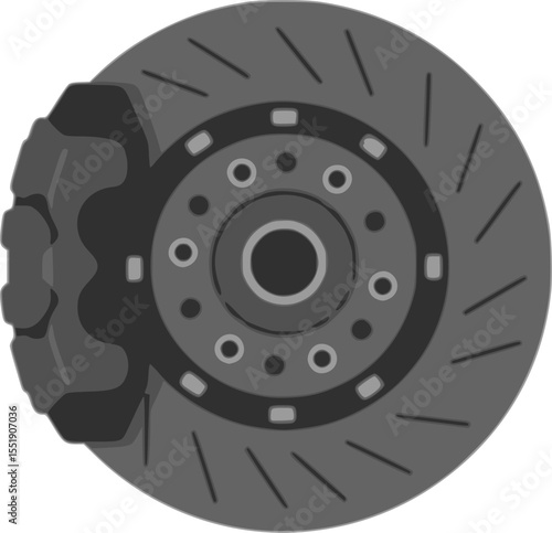 Illustration of a car disc brake system
