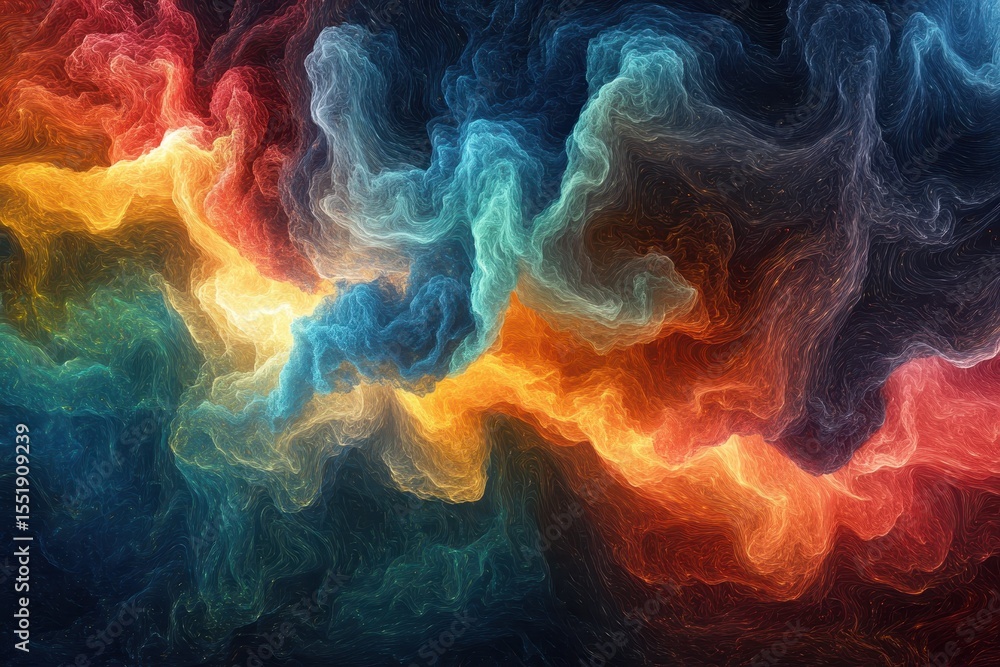 Colorful Abstract Swirling Pattern with Vibrant Energy and Depth Colorful Abstract Swirling Pattern with Vibrant Energy and Depth