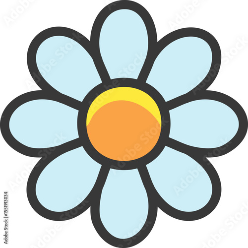 Fleur blanche en illustration douce et minimaliste