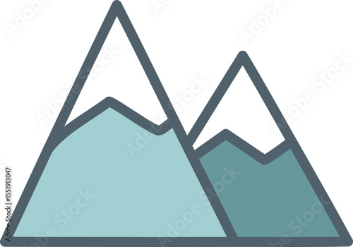 Paysage de montagne doux en flat