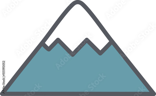 Illustration naturelle stylisée de crêtes montagneuses
