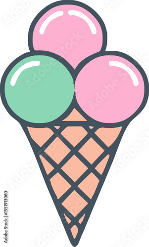 Glace stylisée pour univers joyeux