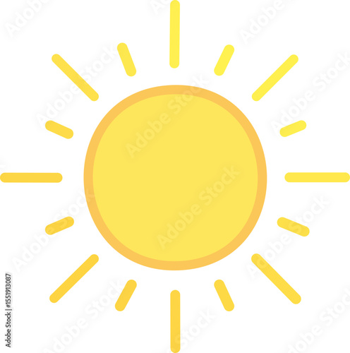 Icône solaire avec rayons arrondis et tons chauds