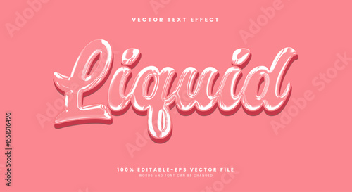 Liquid 3d Chrome Style editable text effect Template