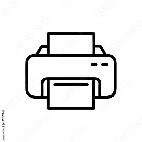 Wallpaper Mural Black Printer Icon Silhouette on White Background, Minimal Office Device Symbol for Print Button, Document Management, and Hardware Interface Design Torontodigital.ca