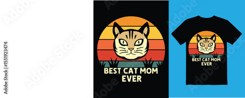 Proud Cat Mom Cute Pet Lover T-Shirt Vector Design.

